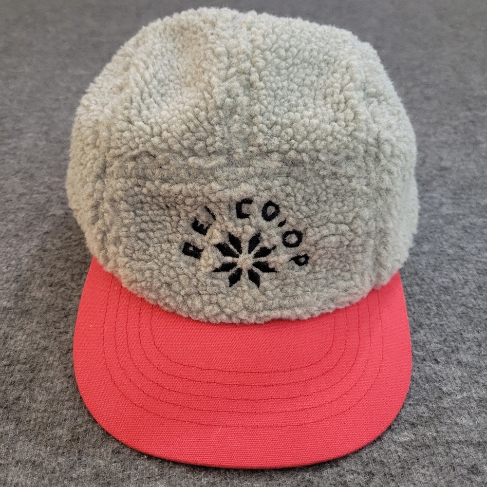 REI Co-operative Boys Cap One Size Gray Red Norwell Sherpa Hat Polyester New
